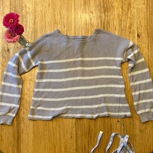 Volcom, Boxy Slightly Cropped. 100% Cotton Sweater, Grey. Sz. S.